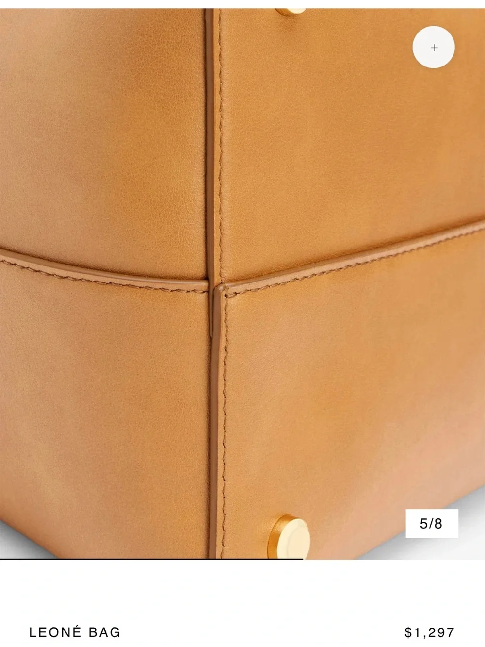 NWT Leone Medium Camel HangBag - Tan Leather Top-Handle